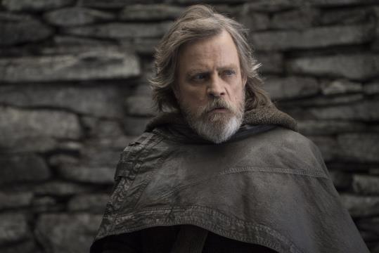 Luke Skywalker, interpretat per Mark Hamill, un dels grans protagonistes d''Els últims Jedi'. Lucasfilm Ltd. & ™