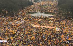 Manifestants omplen el Parc del Cinquantenari de Brussel·les. ACN
