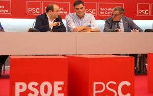 Miquel Iceta, Pedro Sánchez i Àngel Ros. ACN / Maria Belmez