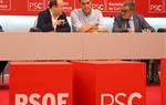 Miquel Iceta, Pedro Sánchez i Àngel Ros. ACN / Maria Belmez