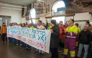 Mobilitzacions a l'estació de Vilanova en defensa dels 8 acomiadats