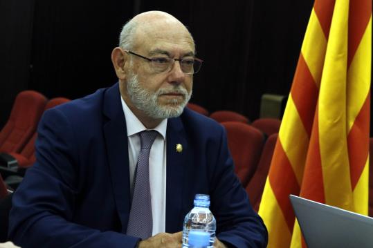 Pla curt del fiscal general de l'estat, José Manuel Maza, durant la reunió amb els fiscals superiors. ACN