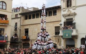 Pla general de la Torre de 9 amb folre i manilles descarregada pels Minyons de Terrassa a la diada de Sant Fèlix 2017