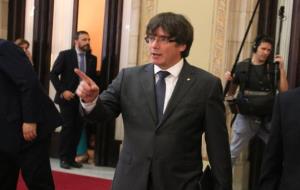 Pla mig del president de la Generalitat, Carles Puigdemont, al Parlament, el 6 de setembre de 2017. ACN