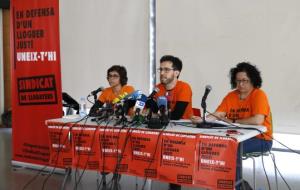 Presentació davant la premsa del Sindicat de Llogaters el 9 de maig del 2017. ACN
