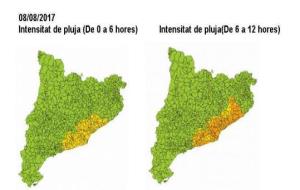 Protecció Civil alerta del risc de xàfecs intensos i inundacions aquesta nit. EIX