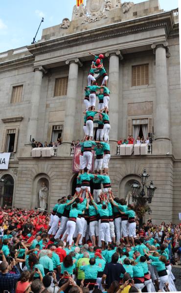 Quatre de Nou amb folre dels Castellers de Vilafranca en la jornada castellers de La Mercè, el 23 de setembre de 2017. ACN