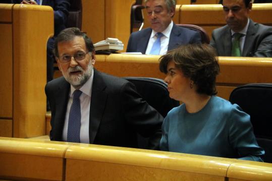 Rajoy i Sáenz de Santamaría, el 27 d'octubre de 2017. ACN