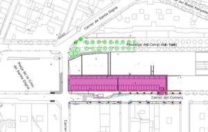 S’adequarà un tram sobre la llosa tocant al c/ Comerç com aparcament. EIX