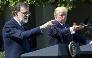 Trump i Rajoy, en roda de premsa a la Casa Blanca aquest 26/09/2017 . ACN