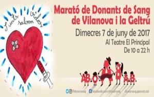 Vilanova acollirà el 7 de juny una nova Marató de Donants de Sang dedicada als grups sanguinis. EIX
