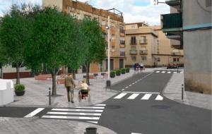Adequen la plaça d'Hernán Cortés de les Roquetes per convertir-la en un nou espai de vianants. Ajt Sant Pere de Ribes
