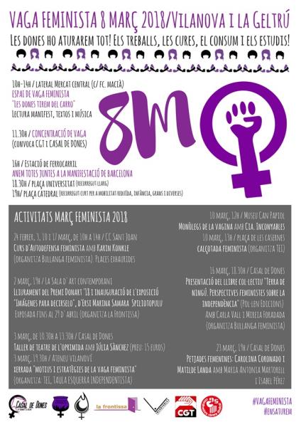 Vaga feminista del 8 març a Vilanova