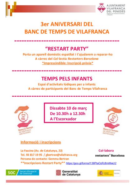El Banc de Temps de Vilafranca celebra el seu 3r aniversari