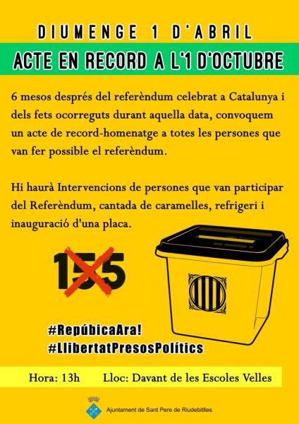 Homenatge al referèndum de l'1 d'octubre