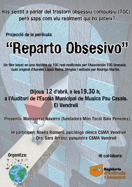 Projecció d’una pel·lícula al voltant del trastorn obsessiu compulsiu (TOC)