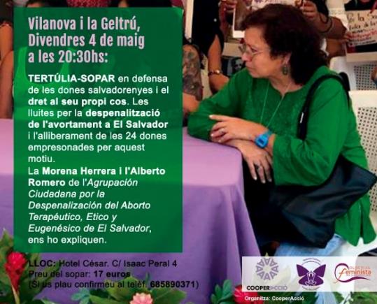 Tertúlia-Sopar del grup de dones de Cooperacció de Vilanova i la Geltrú