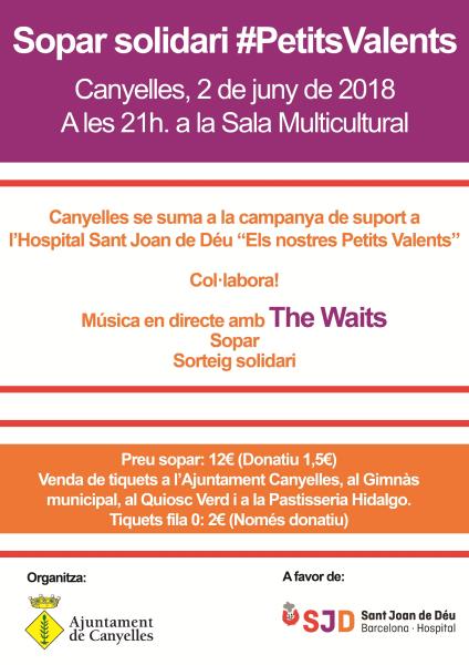 Canyelles organitza un Sopar Solidari #PetitsValents