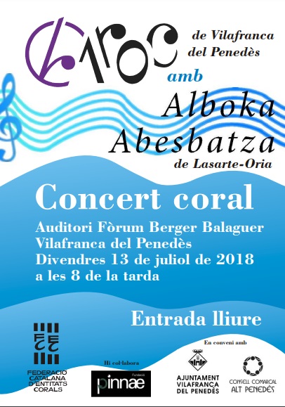 Concert de la Coral Laroc de Vilafranca del Penedès amb la coral Alboka Abesbatza de Lasarte-Oria
