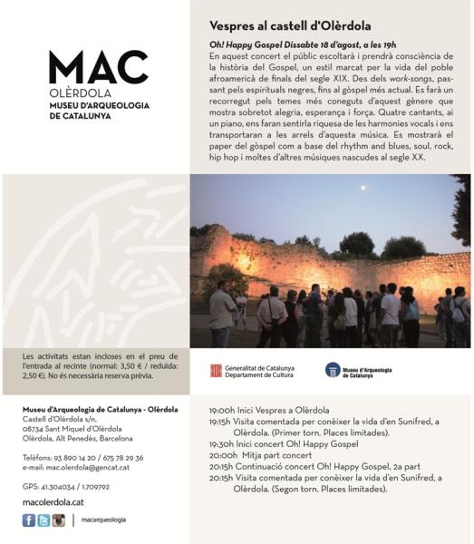 Nit de gospel i històries en el segons dels Vespre al Castell d'Olèrdola