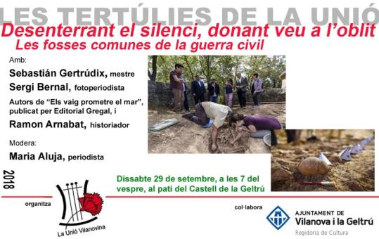 Desenterrant el silenci, donant veu a l'oblit. Les fosses comunes de la guerra civil