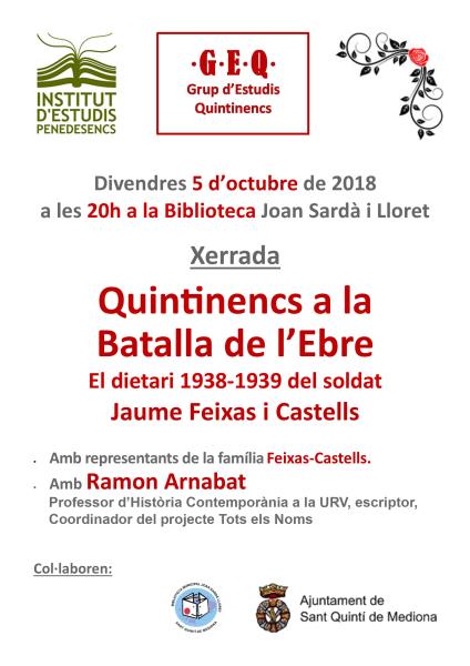 Conferència Quintinencs a la Batalla de l'Ebre