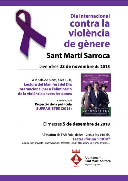 Dia Internacional contra la violència de gènere a Sant Martí Sarroca