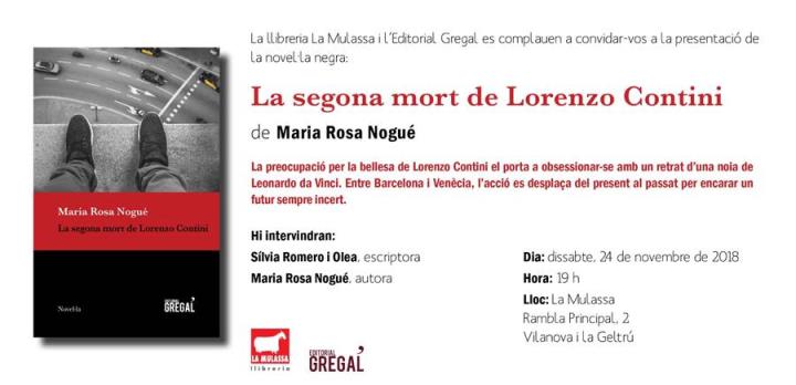 Presentació de la novel·la negra La segona mort de Lorenzo Contini
