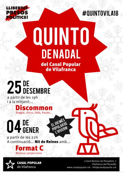 Quinto de Nadal al Casal Popular de Vilafranca
