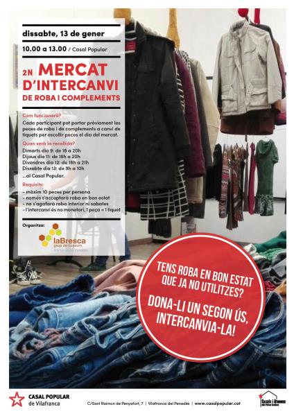 Mercat d'intercanvi de roba al Casal Popular