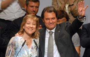 Artur Mas i l'alcaldessa de Vilanova i la Geltrú, Neus Lloveras. Eix