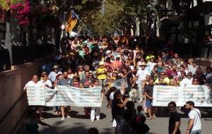 Cadena humana a Vilanova i la Geltrú per commemorar l'1-O