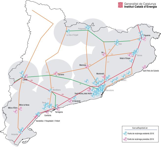 Catalunya suma 22 noves estacions a la seva xarxa pública de recàrrega ràpida per a vehicles elèctrics. EIX