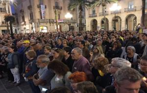 Centenars de persones es mobilitzen a Vilanova pel primer aniversari de l'empresonament dels Jordis