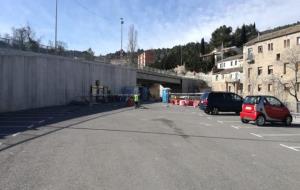 Comencen les obres de reparació d’un mur de contenció a la BV-2122 a Pontons. Diputació de Barcelona