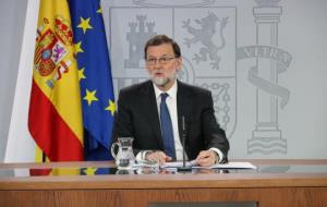 El president del govern espanyol, Mariano Rajoy, en roda de premsa a La Moncloa . ACN