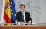 El president del govern espanyol, Mariano Rajoy, en roda de premsa a La Moncloa . ACN