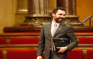 El president del Parlament, Roger Torrent, durant el ple d'investidura aquest 22 de març del 2018.. ACN