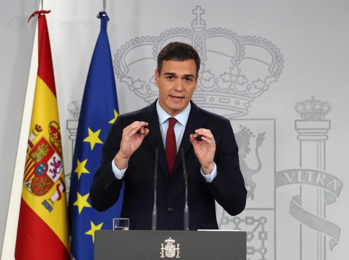 El president espanyol, Pedro Sánchez, durant la seva declaració sobre el Brexit, el 24 de novembre. Reuters / ACN