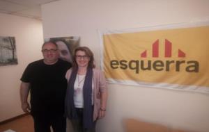 El regidor d’ERC Cunit Ivan Faccia amb Carme Martínez, cap de llista per a les eleccions municipals del 2019. ERC