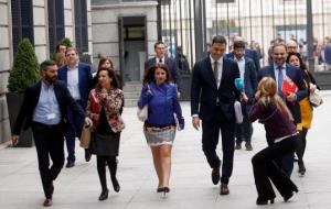 El secretari general del PSOE, Pedro Sánchez, arriba al Congrés el 31 de maig del 2018. ACN