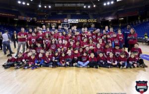 Els jugadors del Vilabàsquet al Palau Blaugrana. Eix