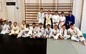 Els participants a la jornada de lliga de l'Escola de Judo Vilafranca