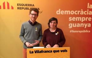 Els regidors d'ERC Vilafranca durant la roda de premsa d'ahir. Eix