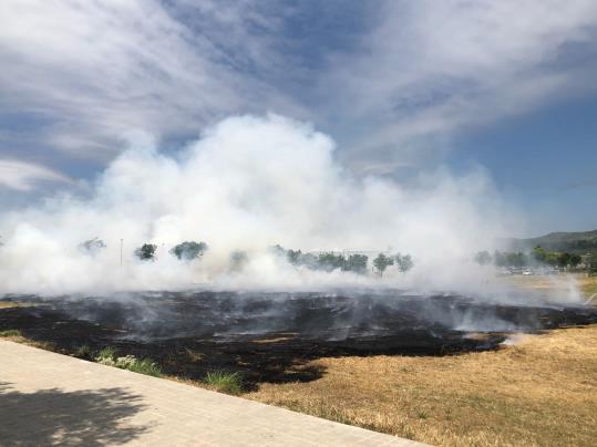 Ensurt per un incendi de matolls a les Roquetes a poques hores de la revetlla. EIX