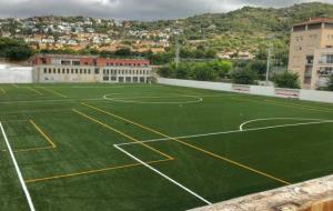 Estat del camp d’Aiguadolç ahir a la tarda. Eix