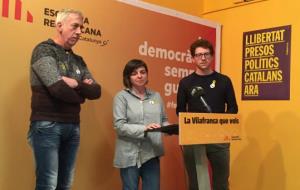 Imatge de la roda de premsa d'ERC Vilafranca. Eix