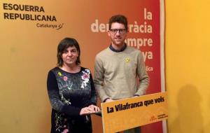 Imatge de la roda de premsa d'ERC Vilafranca sobre l'Àntic Hospital. Eix