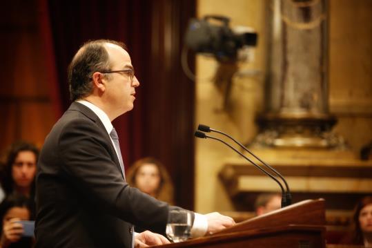 Jordi Turull pronunciant el discurs del debat d'investidura al Parlament aquest 22 de març del 2018. ACN