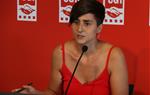 La portaveu nacional de l’Avalot-Joves de la UGT de Catalunya, Elena Ferrero, en roda de premsa el 16 d'agost de 2018. ACN